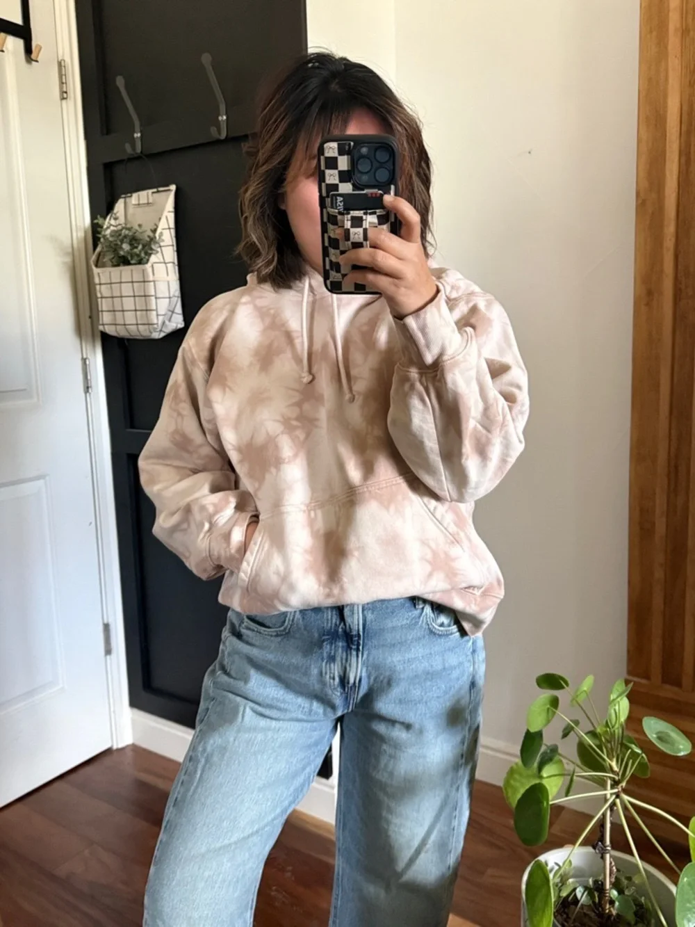 TnA tie Dyed Hoodie. Size 2 Oversized Tan - Picture 5 of 14